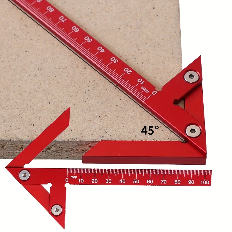 Woodworking Project - Mittelpunktfinder-Linienmesser 45/90 Grad Winkelmarkierungslineal, Holzbearbeitungs-Winkellineal, Zimmermanns-Mess-