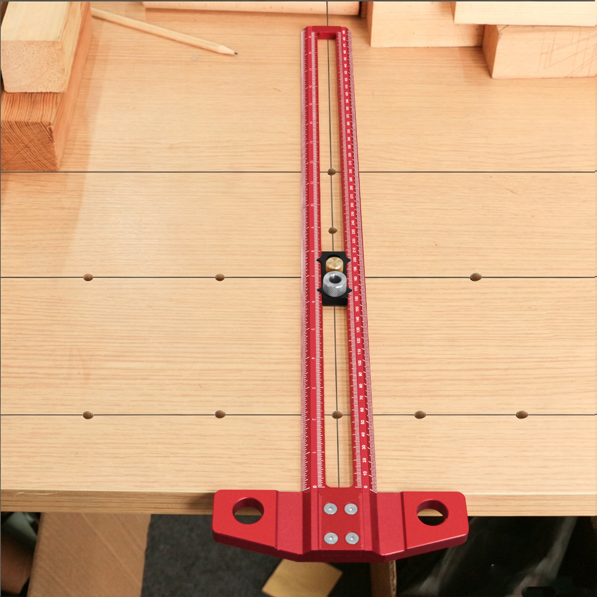 Woodworking Project - Holzbearbeitungs-T-Winkelmesser, Anreißlineal mit verstellbarem Anreißpunkt und