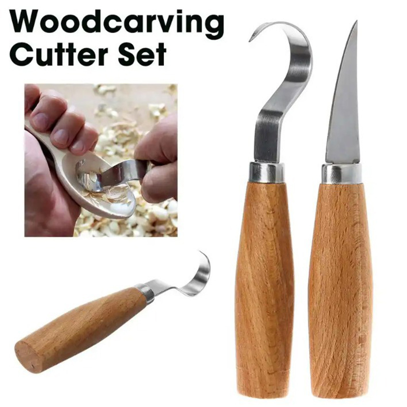 Woodworking Hardware - Holzschnitzmesser, Hakenmesser, Schnitzwerkzeuge, ergonomischer Holzbearbeitungslöffel, langlebig,