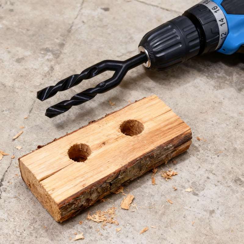 Woodworking Jokes - Neuartiger Doppelbohrer-Streichartikel, Fake-Zweikopf-Bohrerzubehör für Holzbearbeitung, Trick-Requisite